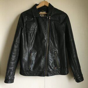 VTG Point Zero Nicole Benisti Vegan Leather Moto Jacket Medium